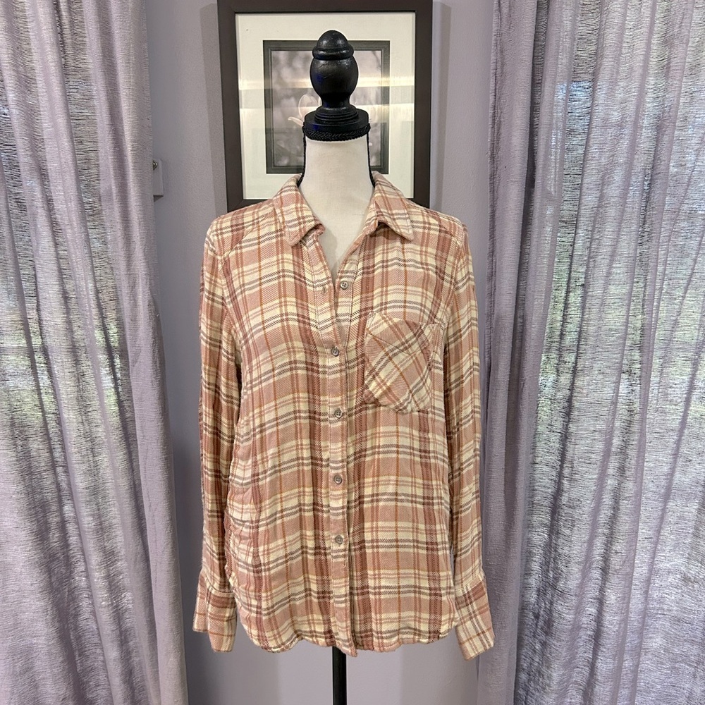Free People Plaid Button Down